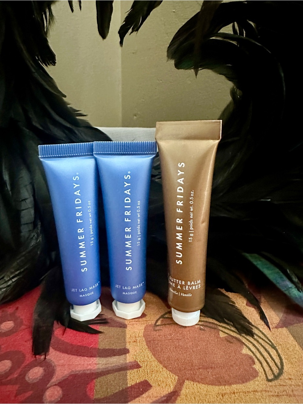 Summer Fridays skincare and lip products in travel-friendly 15g tubes.